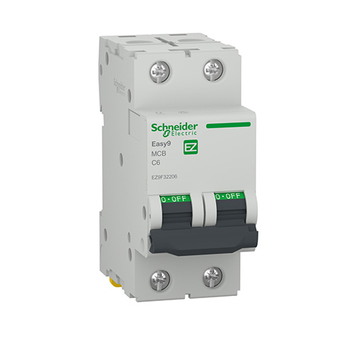 DJC EZ9F32206 Disjunctor bipolar 6A C 4.5KA 2M