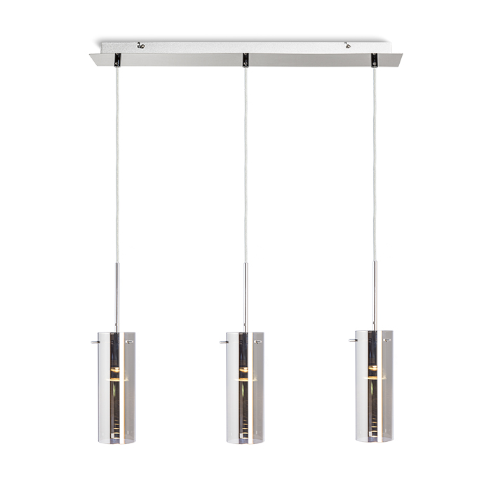 Rendl Sanssouci III suspensie cromată, sticlă, GU10, 3x50W, 230V - RENDL