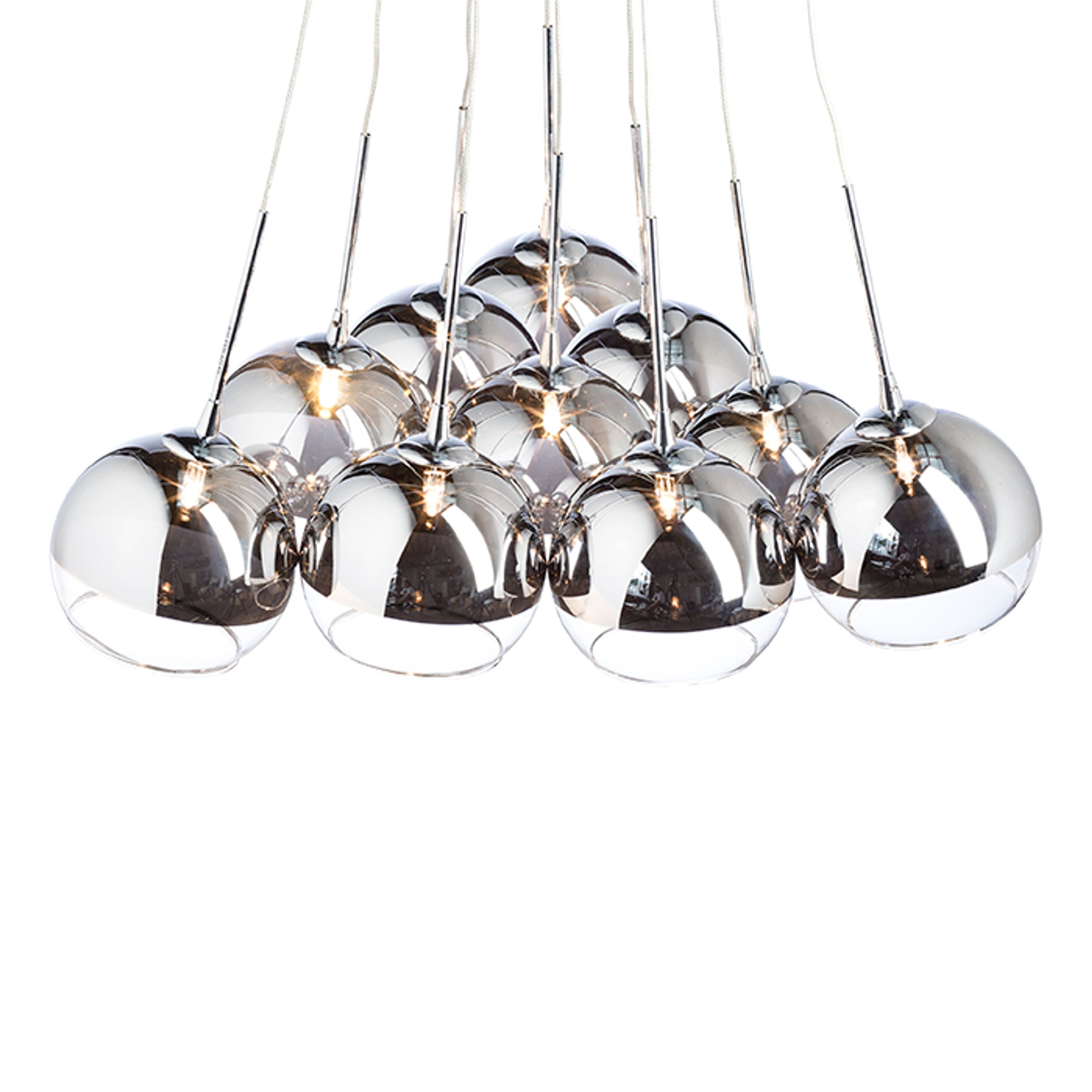 Suspensie Rendl Astral, sticlă cupru/transparentă, G4, 10x20W, 230V/12V - RENDL