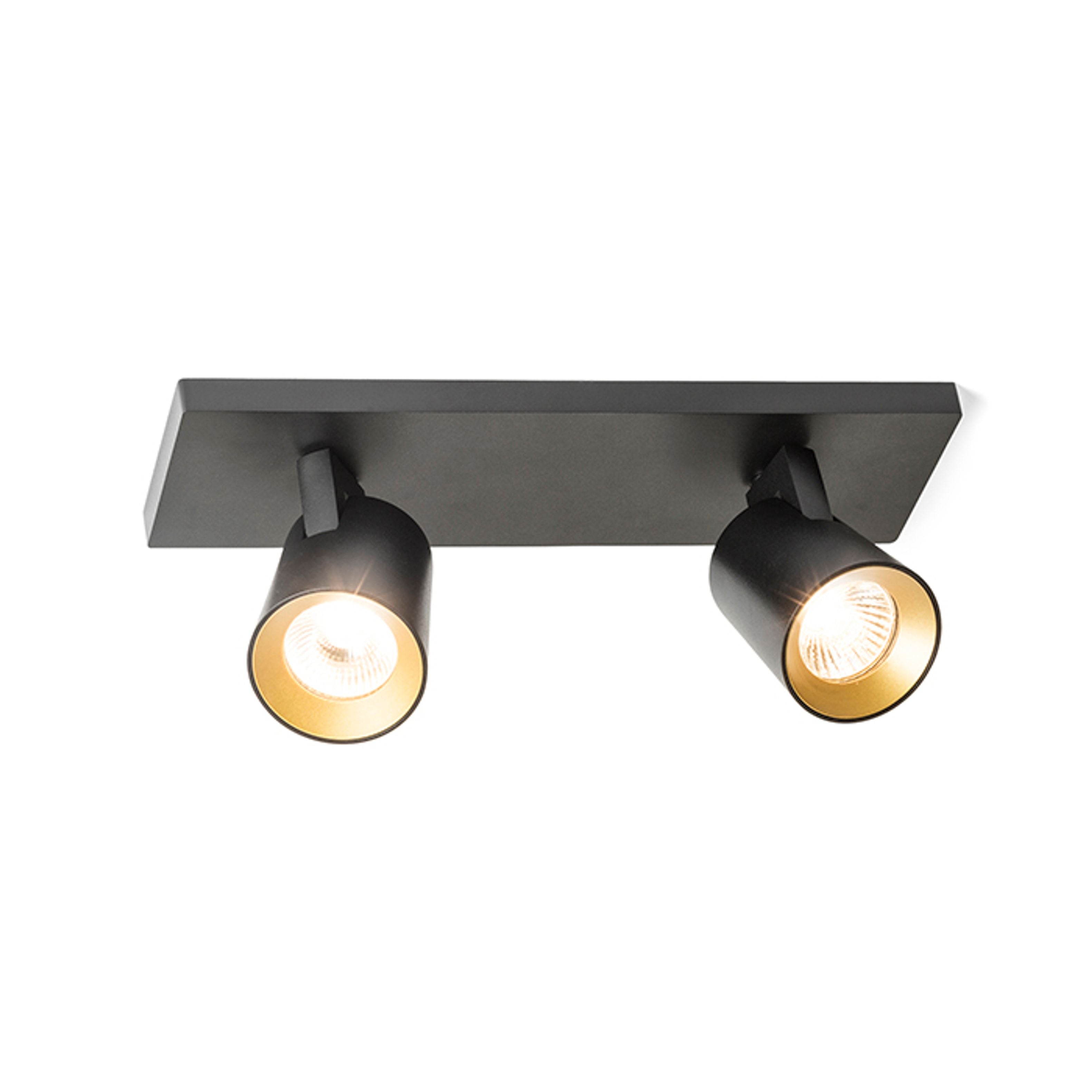 Rendl Kenny II aplică pe suprafață, aluminiu/negru, LED GU10 2x8W, 230V - RENDL