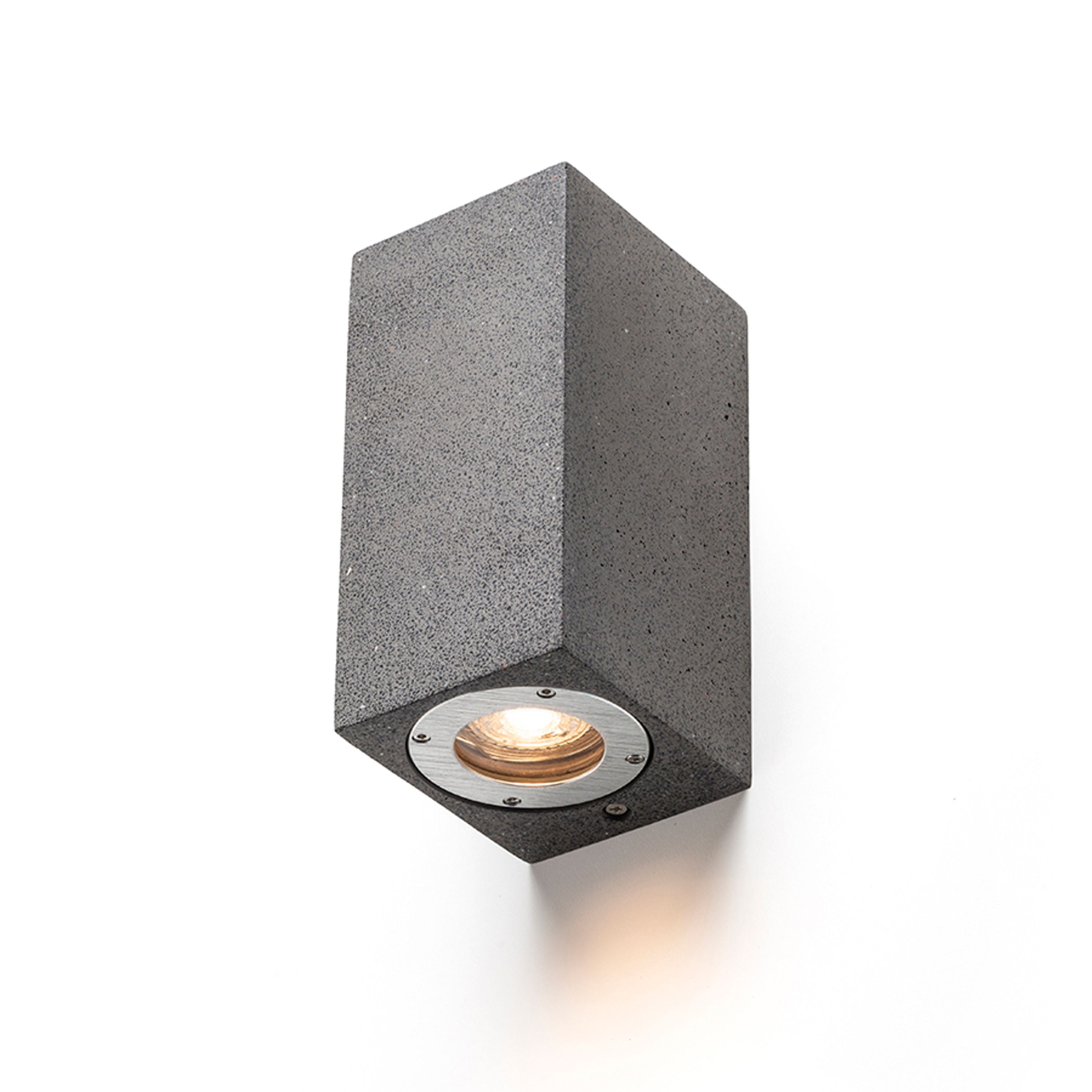Aplica de perete Rendl Kane II, beton, gri închis, LED GU10 2x5W, IP65 - RENDL