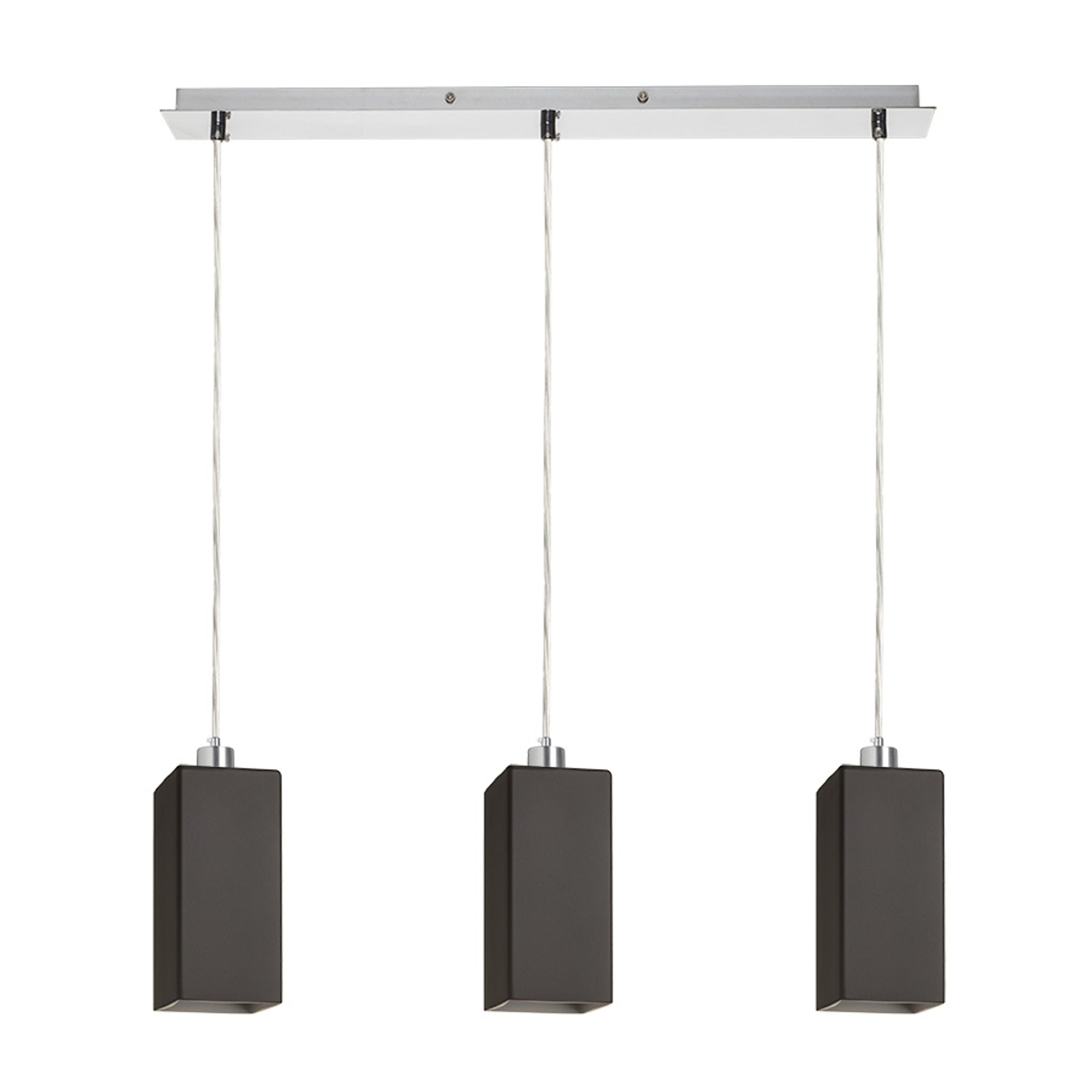 Pendul LIZ III 60, sticlă opal, nichel mat, E27, 3x15W, 230V - RENDL