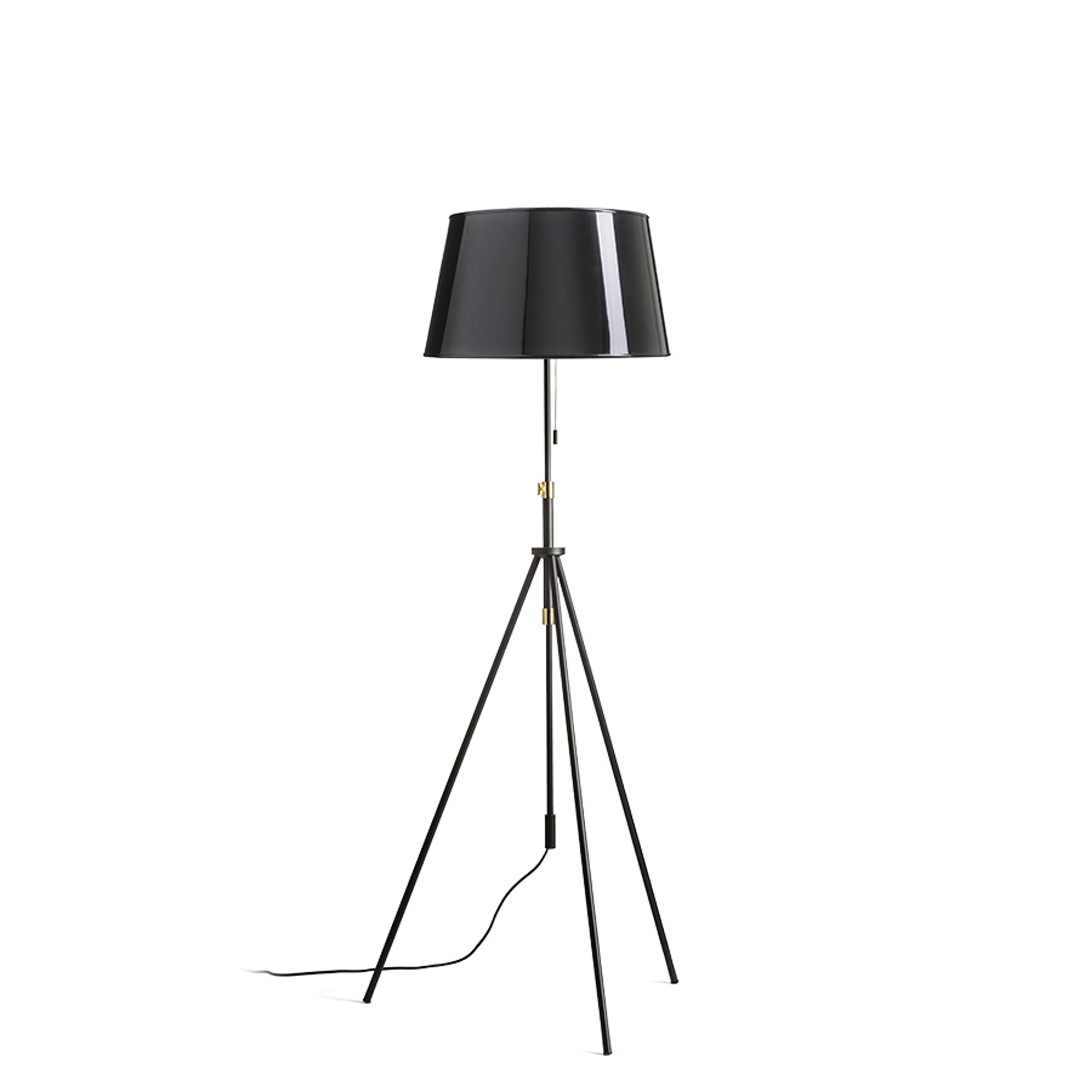 Bază de podea Rendl Luton/Ridick, negru lucios, folie aurie/negru/metal, 230V, LED, E27, 15W - RENDL