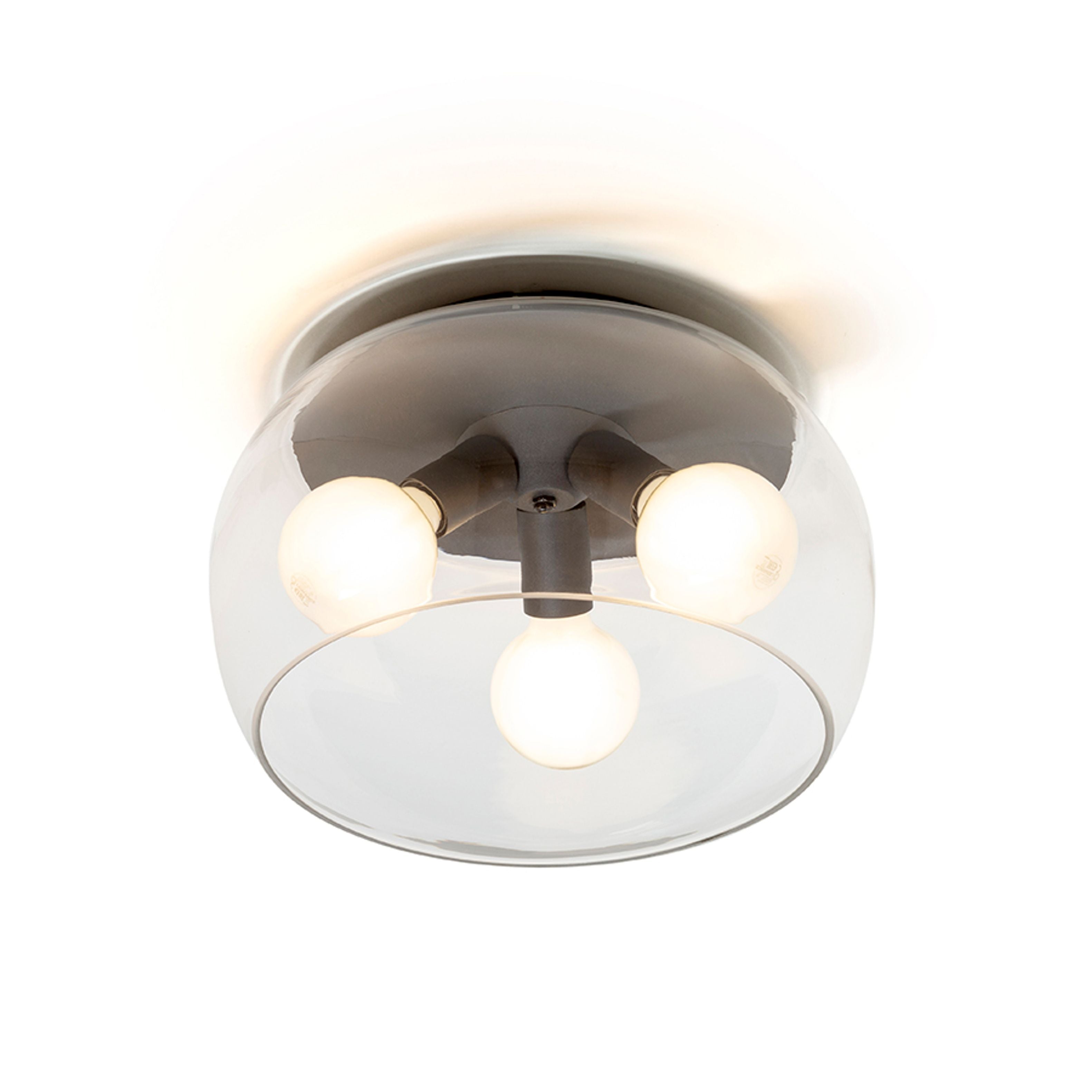 Plafonieră Rendl Amanda, negru mat, sticlă transparentă, E27, 3x15W, 230V - RENDL