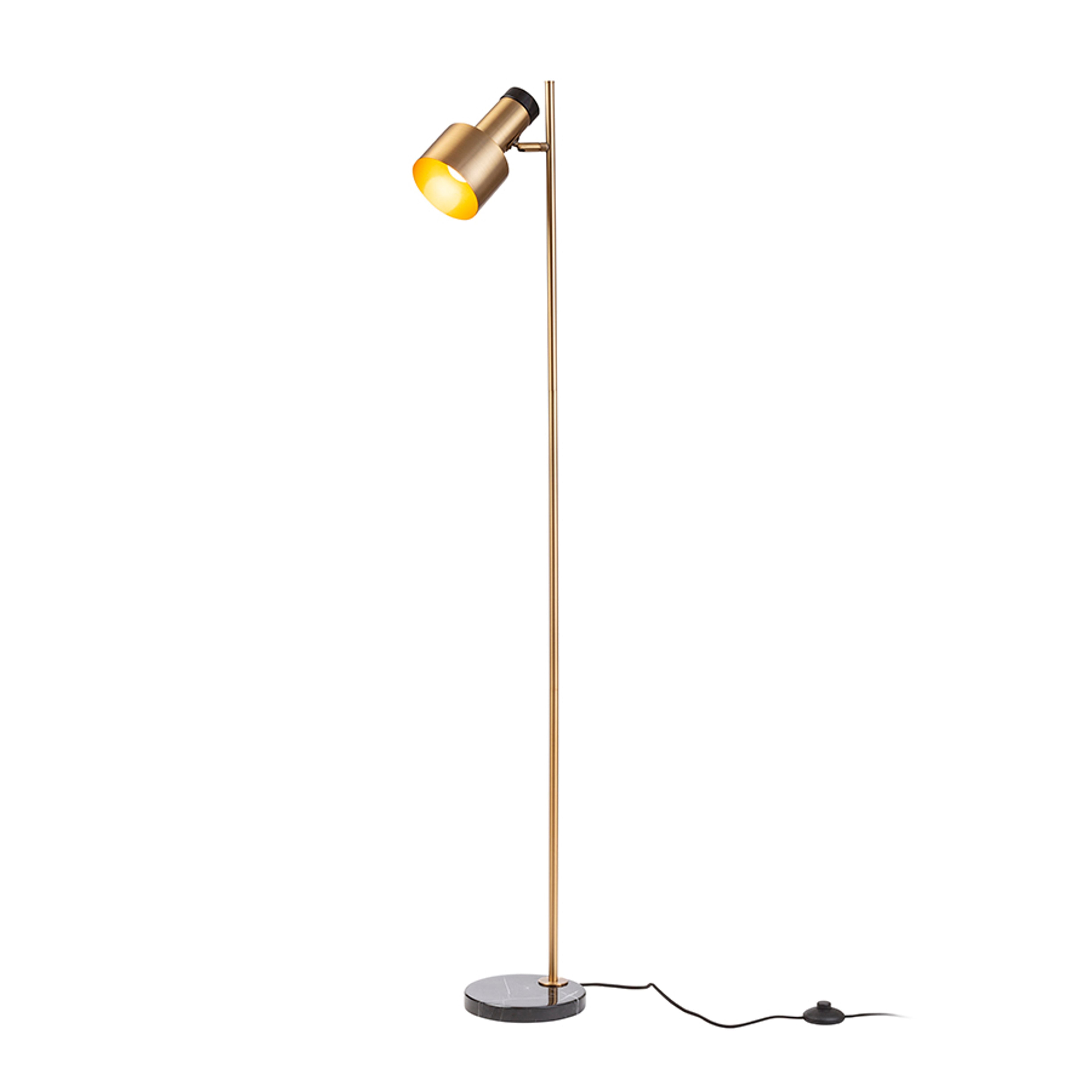 Bază de podea Rendl Divina, alamă, decor marmură neagră, 230V, E27, 5W - RENDL