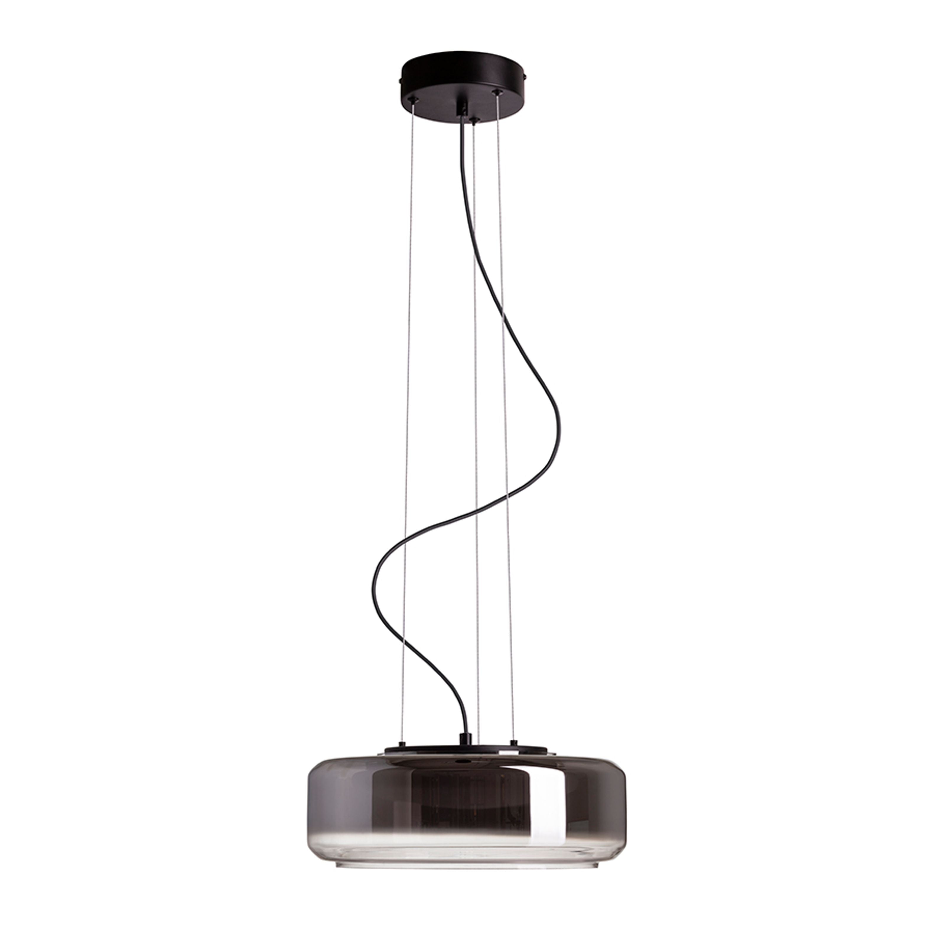 Pendul Naomi 35, sticlă afumată/mată, negru, LED 18W, 3000K, 230V - RENDL